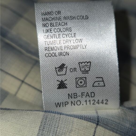 Woolrich Mens Large Button Up Carson Shirt Plaid Short Sleeve Tidal Ombre NWT - Picture 13 of 16